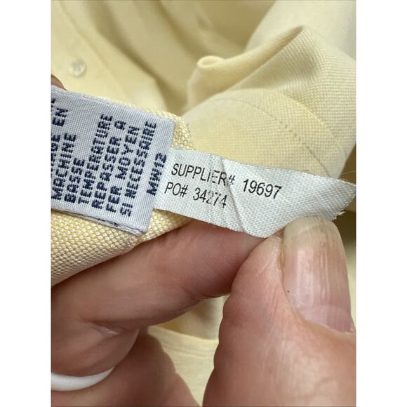Polo Ralph Lauren Blake Cotton Button Up Shirt Mens Size XXL Yellow Short Sleeve - Picture 11 of 12